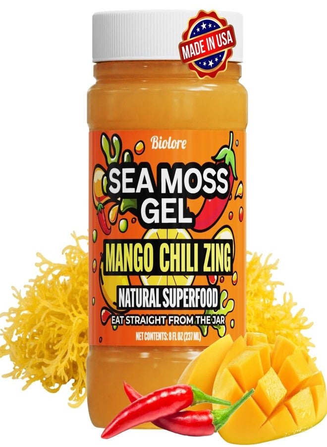Biolore Sea Moss Gel Mango Chili Zing - Flavored Superfood with Natural Electrolytes - Wildcrafted Mango Jam Sea Moss, with Minerals, Vegan, Made in USA - 8oz Trial Size - Image 1