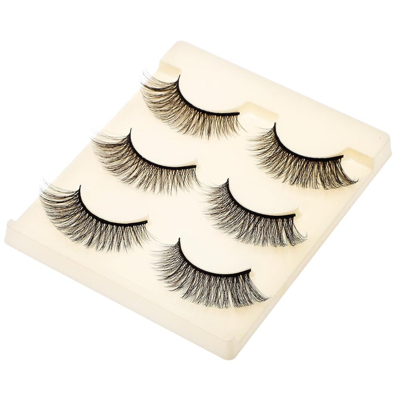 3 Pairs 3d Natural Faux Lashes Short Eyelashes Strip Lashes Kit for Everyday Wear and Special Occasions - Image 1