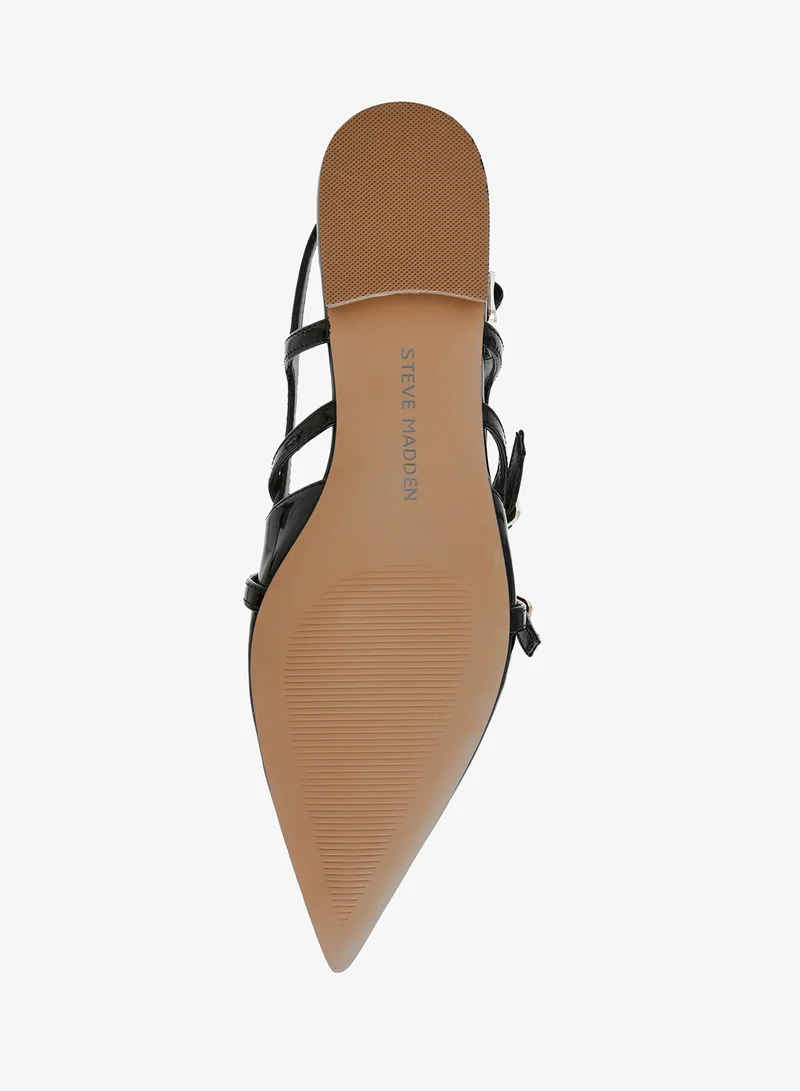 Steve Madden BLK PATENT Patent PU Metal Buckle Ballerinas for Women | Best Price UAE