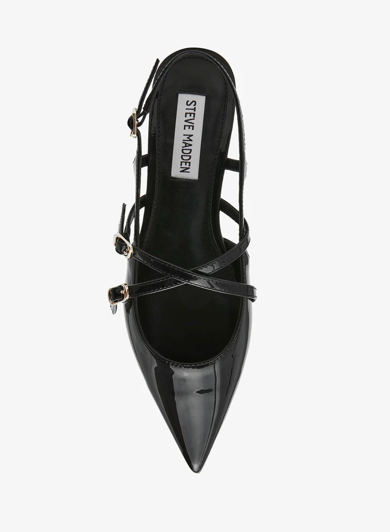 Steve Madden BLK PATENT Patent PU Metal Buckle Ballerinas for Women | Best Price UAE