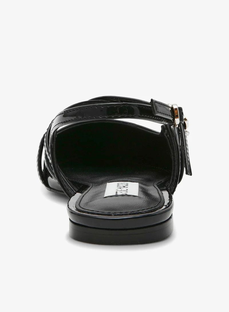 Steve Madden BLK PATENT Patent PU Metal Buckle Ballerinas for Women | Best Price UAE