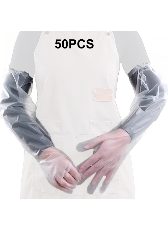 Arm Guards Long Gloves Housework Protection Disposable Food Grade Kitchen Gloves Extended，50pcs - Image 1