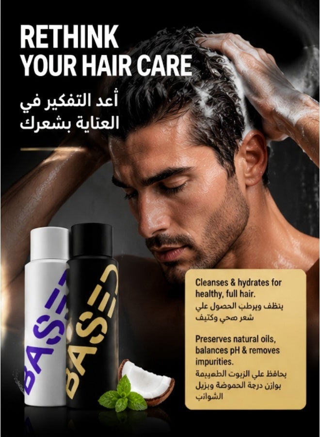 Based Shampoo & Conditioner Bundle with Peppermint Oil, & Coconut Oil, Cleansing Shampoo & Hydrating Conditioner for Men, No Sulfates, Parabens or Phthalates, 8.34 fl oz Bottle (Pack of 2) - Image 3