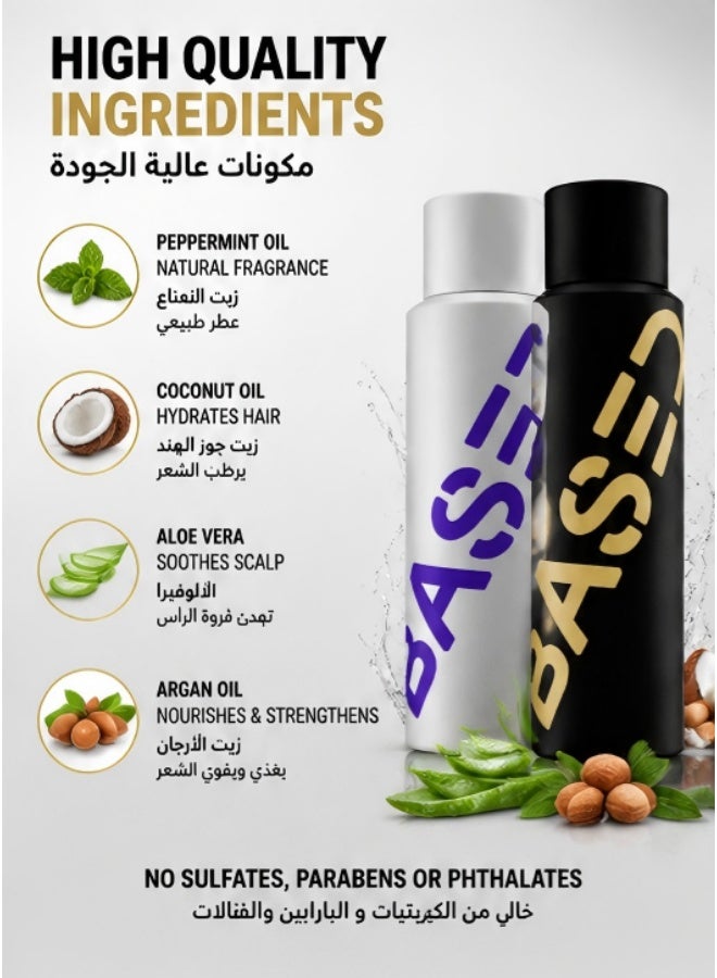 Based Shampoo & Conditioner Bundle with Peppermint Oil, & Coconut Oil, Cleansing Shampoo & Hydrating Conditioner for Men, No Sulfates, Parabens or Phthalates, 8.34 fl oz Bottle (Pack of 2) - Image 4