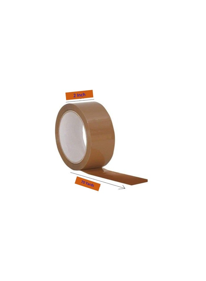 3 Rolls of 2" Brown Tape 70 Yards for Packaging, Strong and Heavy Duty for Sealing Boxes, Parcels, Mail and Office Supplies - Image 2