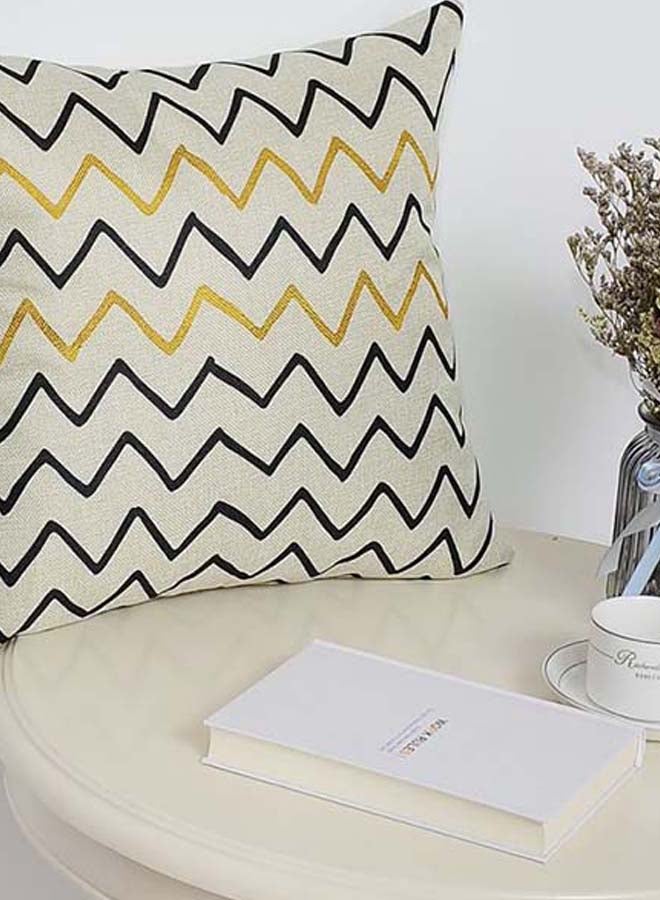 Sharpdo Decorative Printed Pillowcase White/Black/Yellow 45 x 45cm - Image 3