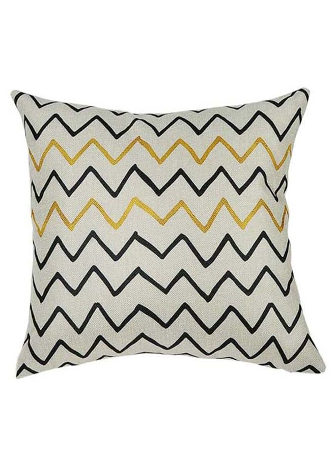 Sharpdo Decorative Printed Pillowcase White/Black/Yellow 45 x 45cm - Image 1