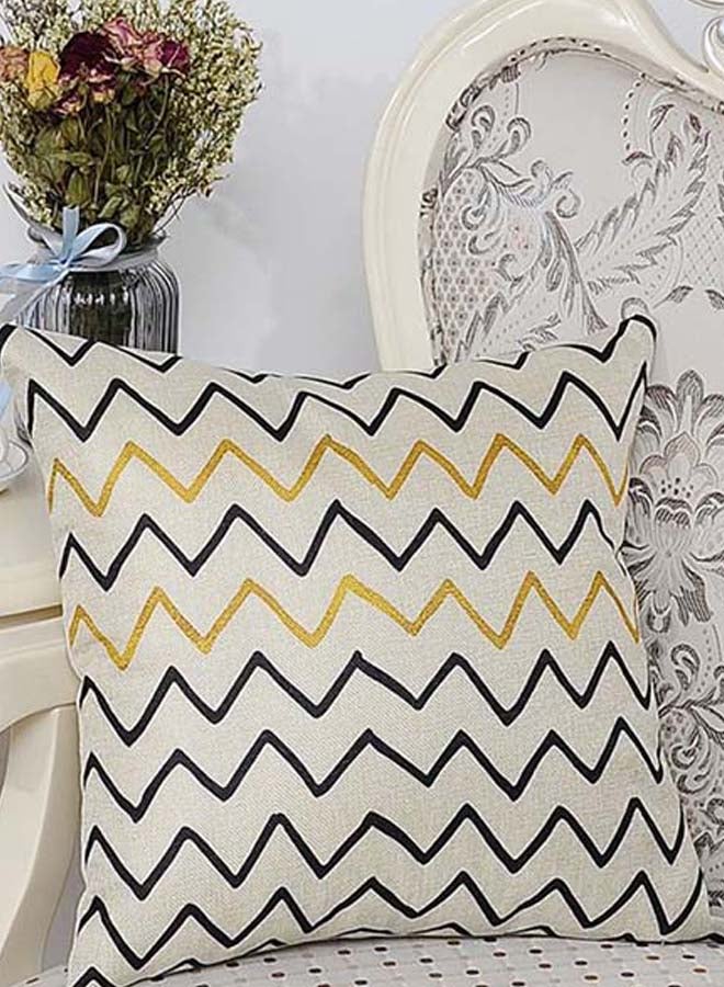 Sharpdo Decorative Printed Pillowcase White/Black/Yellow 45 x 45cm - Image 2