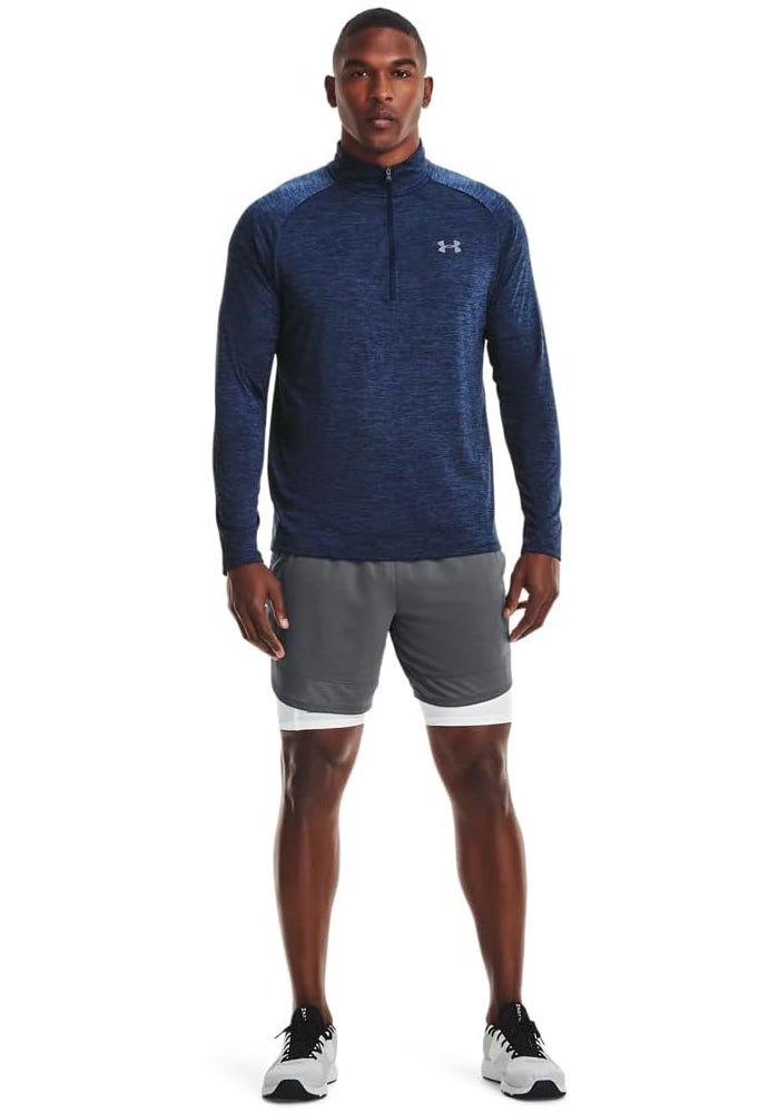 Under Armour Men's UA Tech 2.0 1/2 Zip Long Sleeve T-Shirt, Academy Blue, Size XL - Image 3