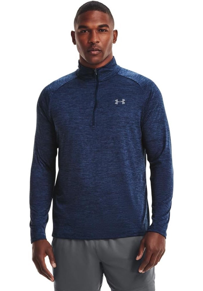 Under Armour Men's UA Tech 2.0 1/2 Zip Long Sleeve T-Shirt, Academy Blue, Size XL - Image 1