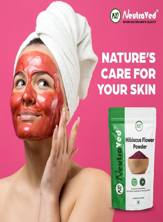 NeutraVed Hibiscus powder for hair growth 100 gm | Ideal for Hair pack, Face pack, Eating, and Hibiscus tea | Sabdriffa Gudhal Phool Powder - 100gm - Image 3