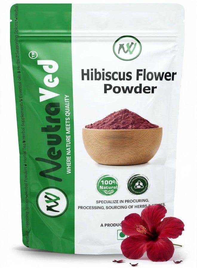 NeutraVed Hibiscus powder for hair growth 100 gm | Ideal for Hair pack, Face pack, Eating, and Hibiscus tea | Sabdriffa Gudhal Phool Powder - 100gm - Image 1