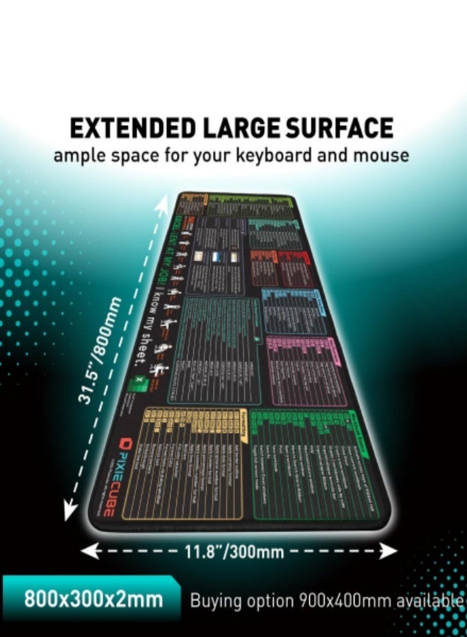 لوحة ماوس كبيرة، لوحة ماوس بمفاتيح اختصار لبرنامج Excel، لوحة ماوس ممتدة بقاعدة مطاطية مانعة للانزلاق، لوحة ماوس للألعاب، سجادة مكتب للمكتب/العمل/الألعاب/المنزل/الديكور، (31.5 بوصة/80 سم * 11.8 بوصة/30 سم) - Image 2