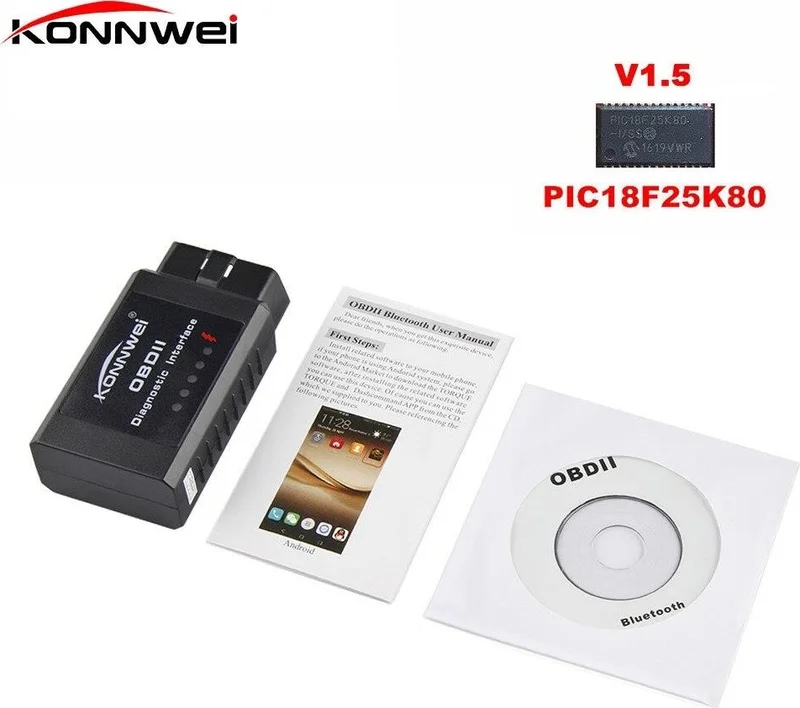 Valkyrie Konnwei KW910 Obd2 V1.5 Bluetooth Enabled Vehicle Diagnostic Device