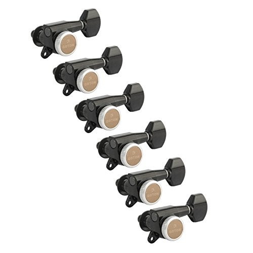 Gotoh Magnum Lock-Trad 6-In-Line Guitar Tuners, Black - Image 1