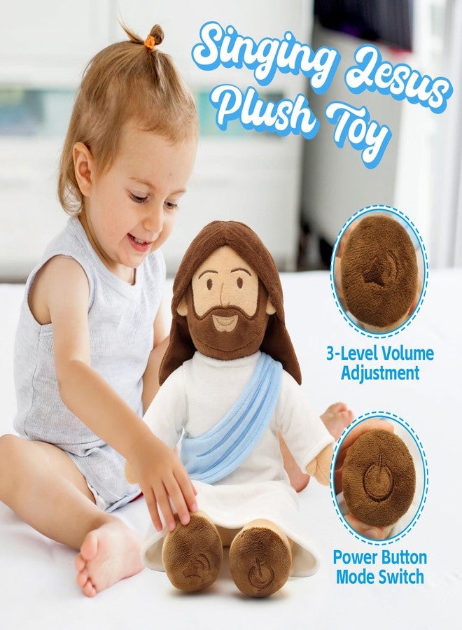 Yelakey 14" Jesus Plush Talking Doll,Jesus Stuffed Doll Plushie Speaks Bible Verses Story Bible Songs Religious Gift for Kids Easter Christmas - Image 4
