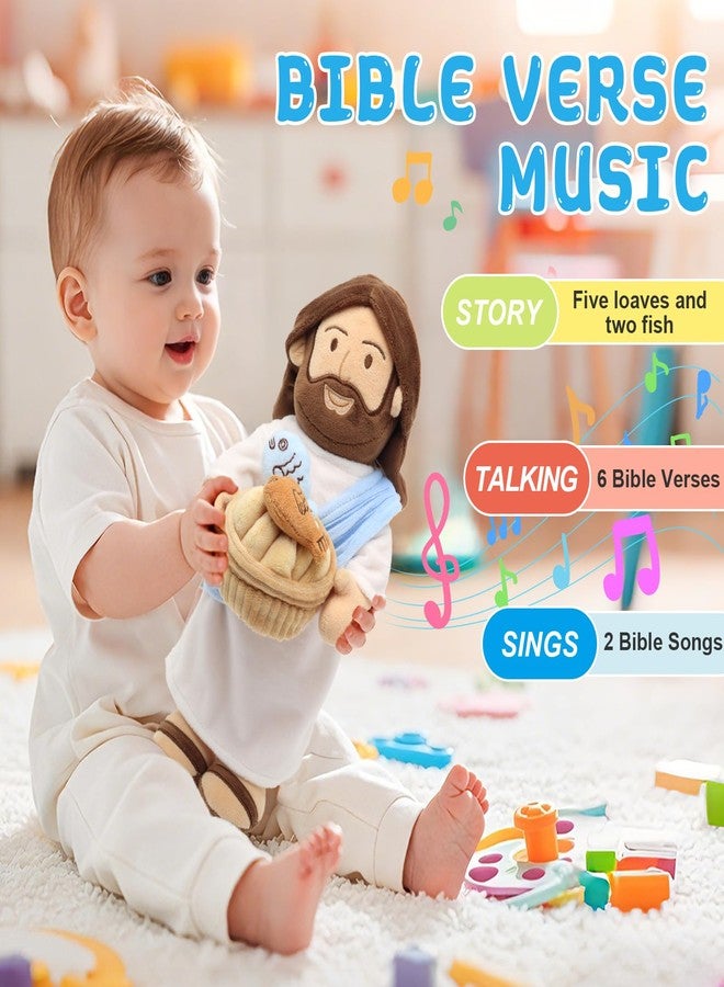 Yelakey 14" Jesus Plush Talking Doll,Jesus Stuffed Doll Plushie Speaks Bible Verses Story Bible Songs Religious Gift for Kids Easter Christmas - Image 2