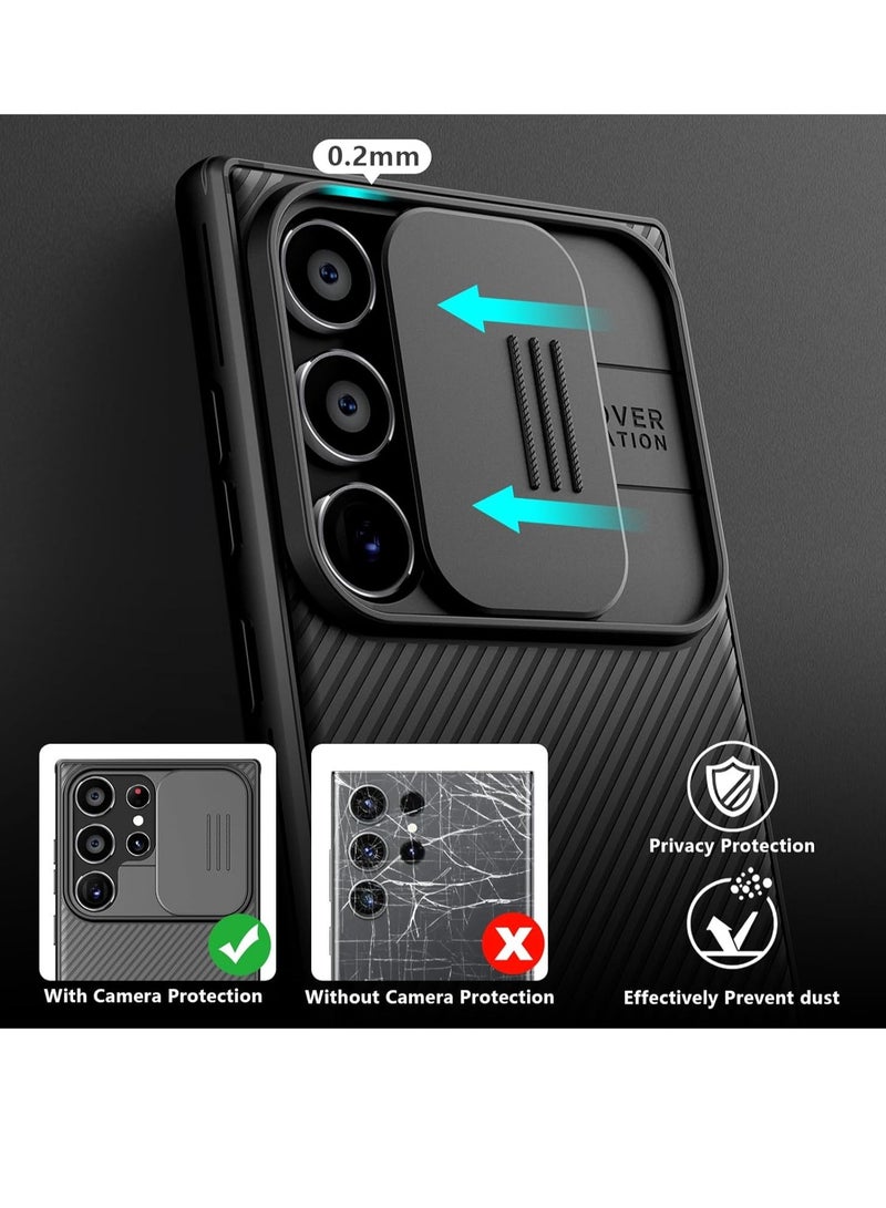 Samsung Galaxy S24 Ultra Case with Camera Cover, [Compatible with MagSafe][Military Grade Protection]Slim Protective Hard Back & Soft Edge Phone Case for Galaxy S24 Ultra Case 6.8'' Black  - Image 2