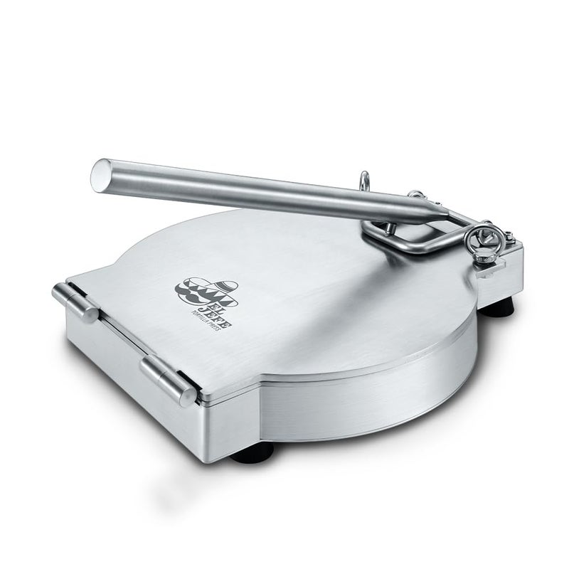 Concord 11" Stainless Steel EL JEFE Commercial Grade Tortilla Press. 2 Gauge Thickness, 18 LBS. Perfect Maker for Flour or Corn Tortillas, Quesadillas, Roti, and much more! - Image 1