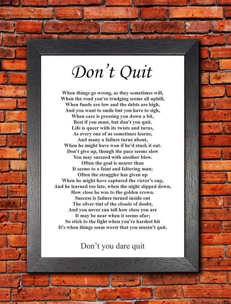 BBPosters Don't Quit A3 Unframed Motivation Quote Poster - Image 2