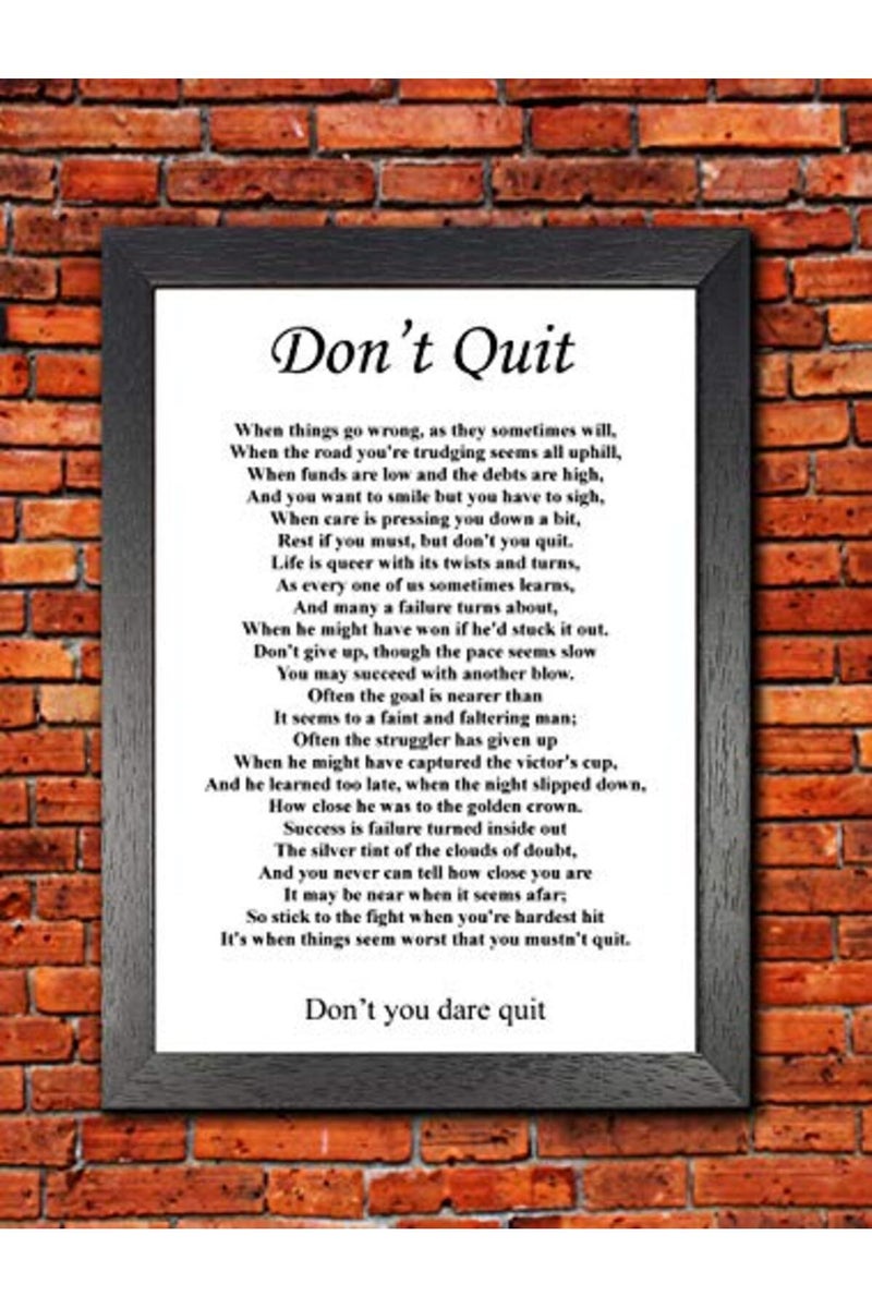 BBPosters لا تستسلم ملصق اقتباس تحفيزي بحجم A3 بدون إطار - Image 3