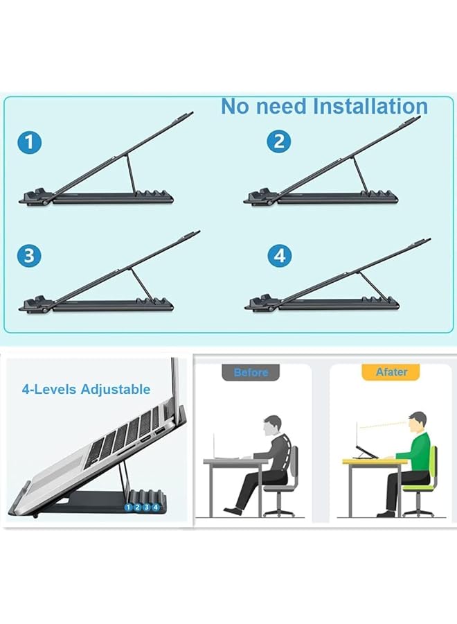 erorex Laptop Stand Ventilated Adjustable Computer Holder Desktop Notebook Stand For Macbook Air Pro Dell Xps Fits Up To 13 16 Inch Laptop  - Image 2