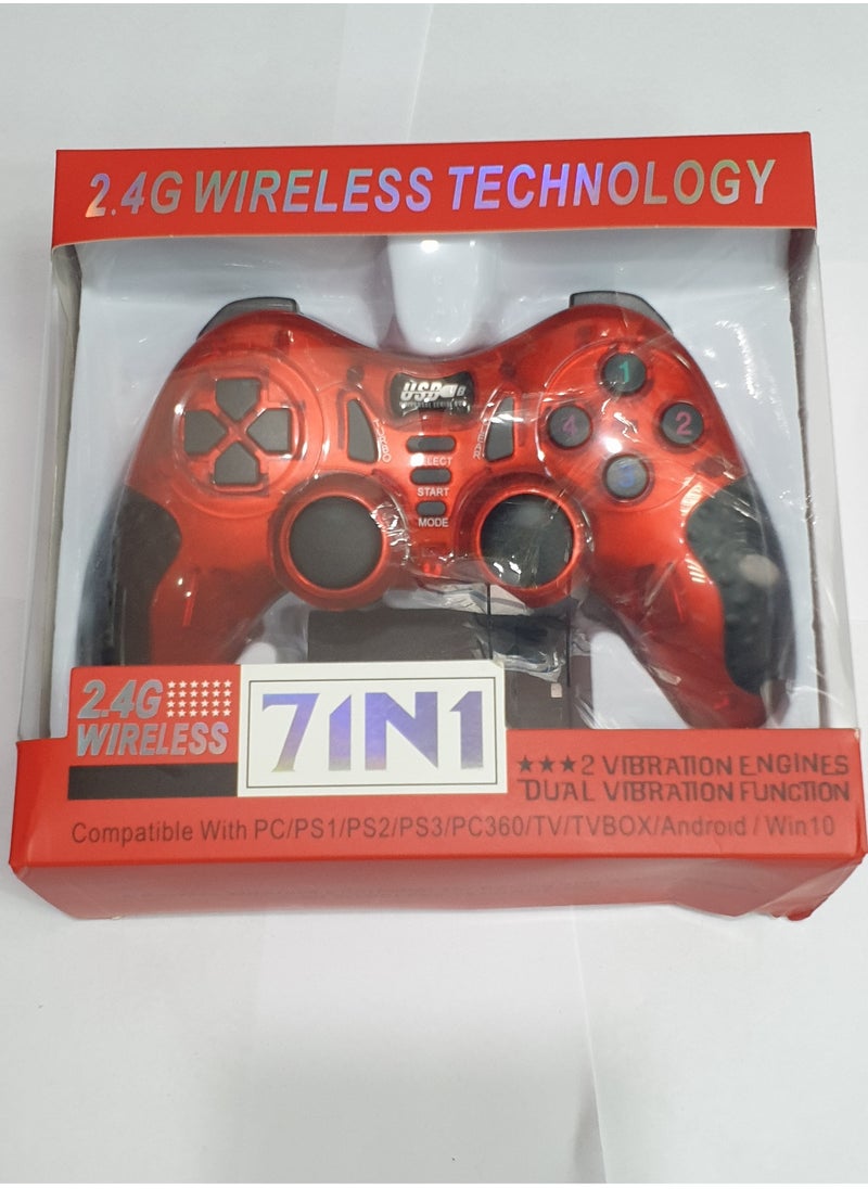 Generic - Wireless Gamepad - 7 in 1 for PS1, PS2, PS3, Laptop, PC, USB, Android TV, Android Media Box - with battery - Image 1
