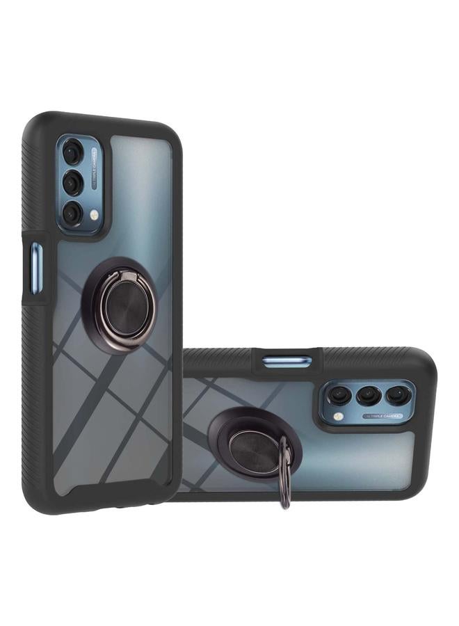 S-TOP Case For OPPO A54 5G / A74 5G / A93 5G Starry Sky Solid Color Series Shockproof PC + TPU Protective Case with Ring Holder & Magnetic Function - Image 1