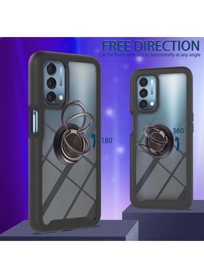 S-TOP Case For OPPO A54 5G / A74 5G / A93 5G Starry Sky Solid Color Series Shockproof PC + TPU Protective Case with Ring Holder & Magnetic Function - Image 4