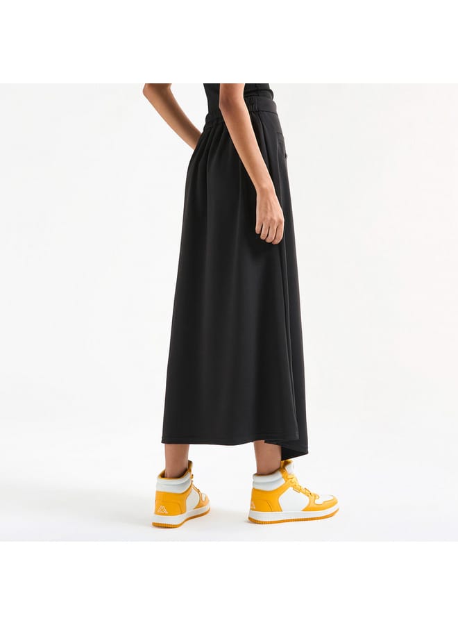 Splash FAV Solid Wrap Skirt with Elasticated Waistband and Pockets  - Image 3