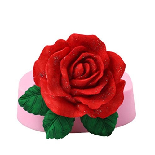 BeeSpring 3D Big Rose Flower Cake Mold Silicone Fondant Chocolate Mould Baking Decorating, Resistant Low and High Temperature, Easy to Use and Clean - Image 1