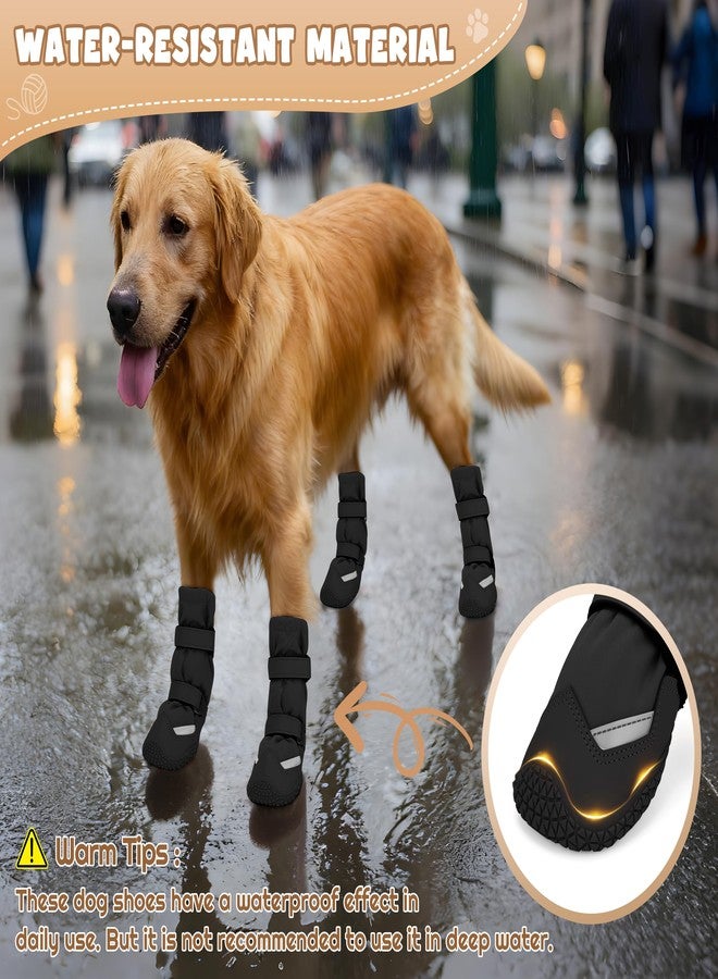 DEWVIE Dog Shoes, Waterproof Dog Boots & Paw Protectors, Breathable Dog Booties with Anti Slip Sole for Winter Snowy Day, Rainy Weather Indoor and Outdoor (Size 6, Black) - Image 2
