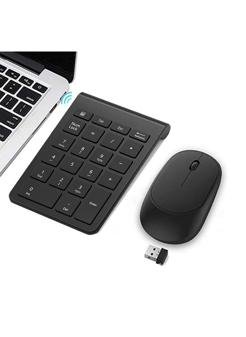 Wireless Numeric Keypad and Mouse Combo, with 2.4GHz USB Receiver,Black  - Image 1