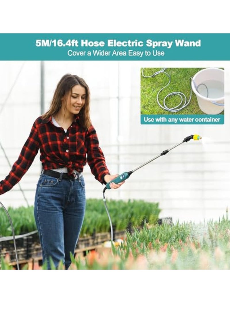 KASTWAVE - Battery Powered Sprayer Wand, Garden Sprayer, New Upgraded Electric Sprayer Telescopic Wand with Battery Indicator, 16.4FT Hose, 3 Mist Nozzles, Rechargeable and Portable Spray Wand for Gardening - Image 1