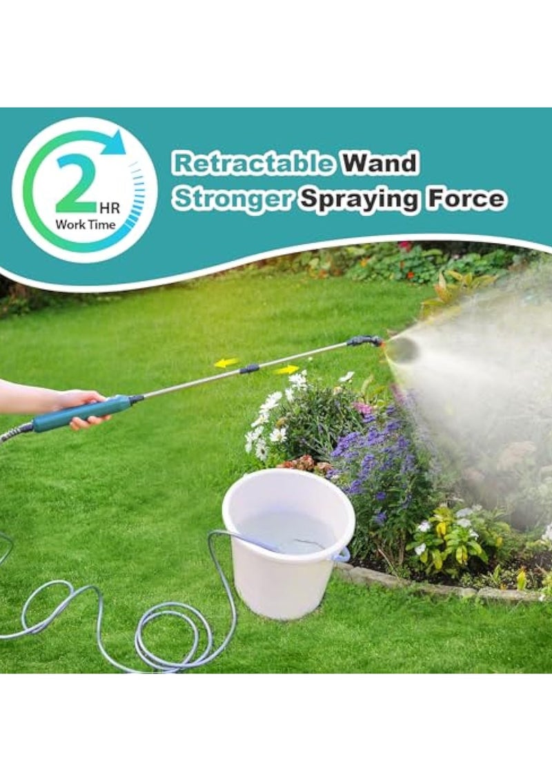 KASTWAVE - Battery Powered Sprayer Wand, Garden Sprayer, New Upgraded Electric Sprayer Telescopic Wand with Battery Indicator, 16.4FT Hose, 3 Mist Nozzles, Rechargeable and Portable Spray Wand for Gardening - Image 1