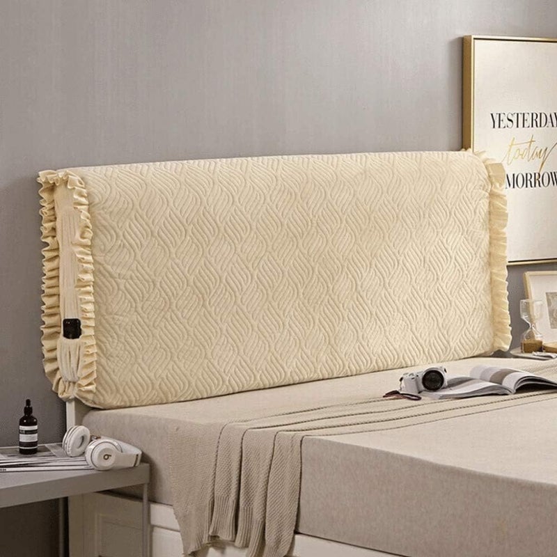 Crystal Velvet Bed Head Double Single Queen King Size All Inclusive Bed Headboard Slip Thicken Cotton Bed Backrest Protector Dustproof for Bedroom Decoration Blue-190cm (Yellow 180cm) - Image 1
