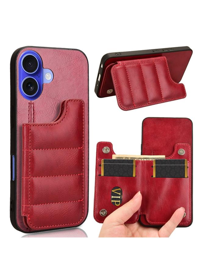 اس-توب جراب لهاتف iPhone 16 بنمط بقرة وحقيبة خياطة وبطاقة - Image 1