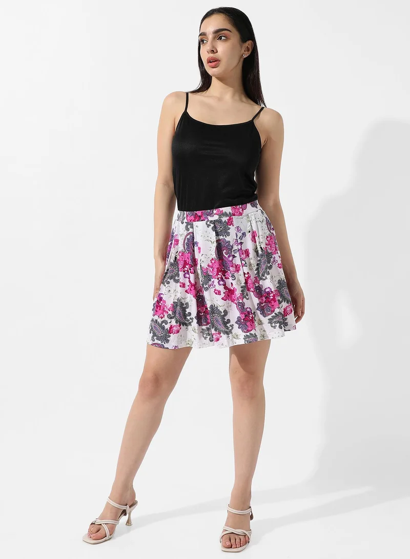 Campus Sutra Women's Paisley Print Mini Skirt