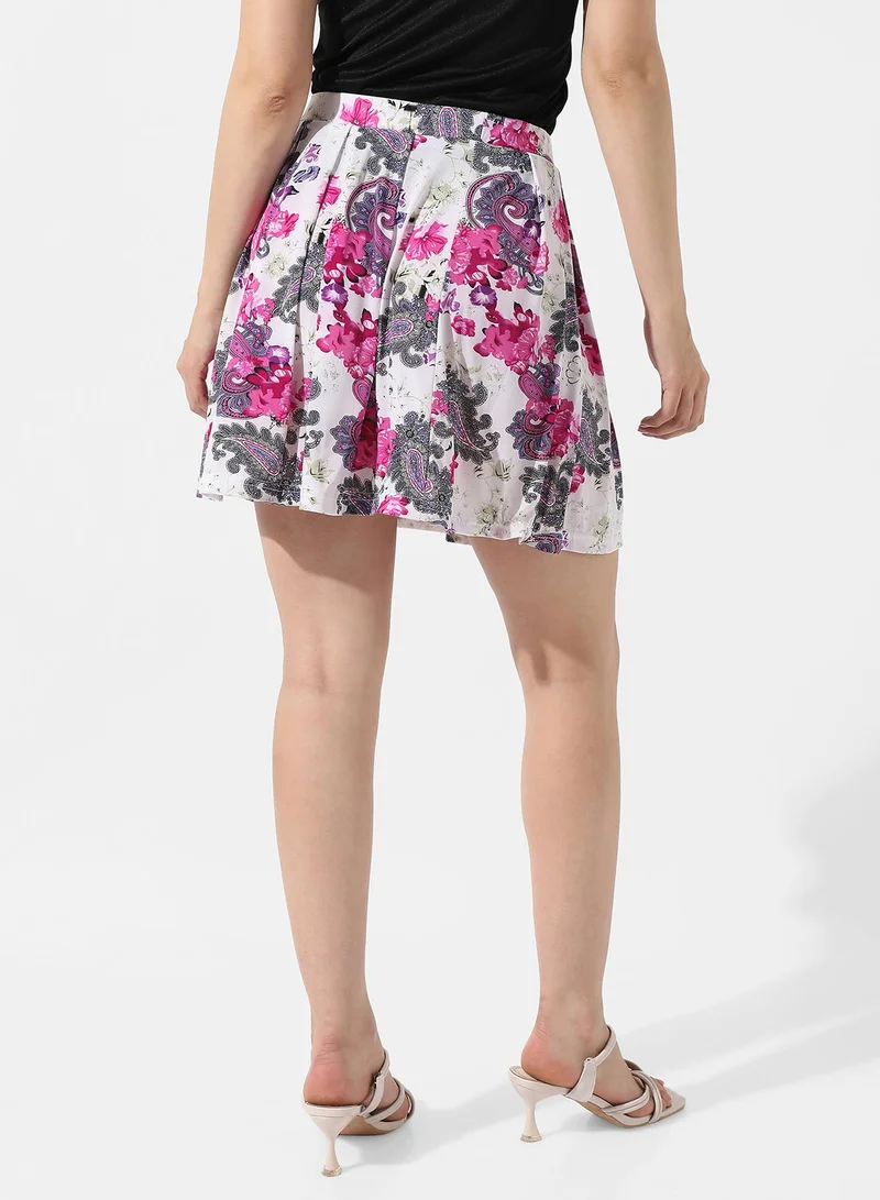 Campus Sutra Women's Paisley Print Mini Skirt