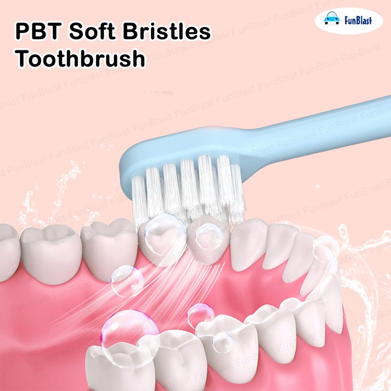FunBlast Kids Toothbrush Cute Tooth Brush, Pack of 3 Pcs, PBT Soft Bristles Toothbrush For 3-6 Years Old Children, Manual Toothbrush for Kids - Multicolor - Image 4