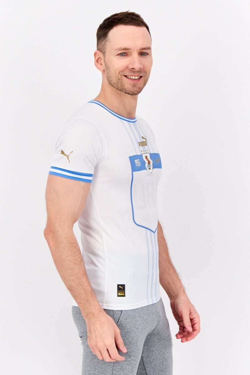 PUMA تي شيرت منتخب الأوروغواي لكرة القدم للرجال بأكمام قصيرة، أبيض - Image 4