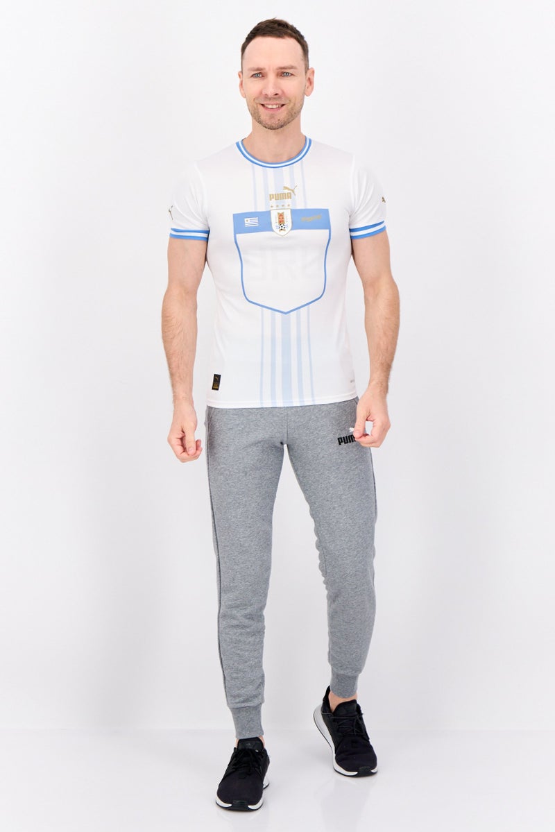 PUMA تي شيرت منتخب الأوروغواي لكرة القدم للرجال بأكمام قصيرة، أبيض - Image 2