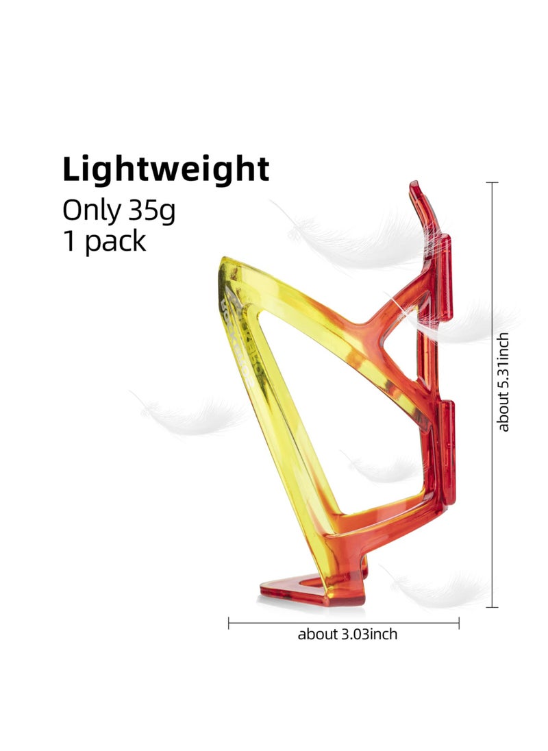 Cuken - Durable Bike Water Bottle Holder Ultra-Light with Screws Tool, Universal Cup Holder Rack for MTB Road( Red and Yellow) - Image 1