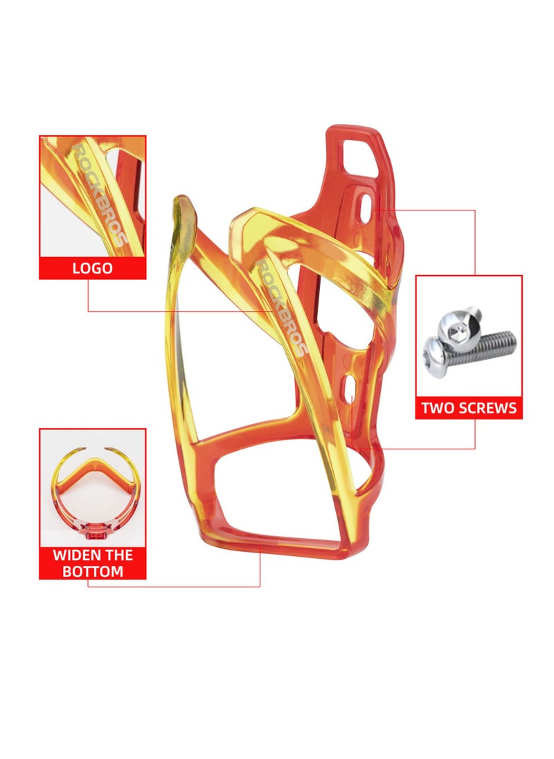 Cuken - Durable Bike Water Bottle Holder Ultra-Light with Screws Tool, Universal Cup Holder Rack for MTB Road( Red and Yellow) - Image 1