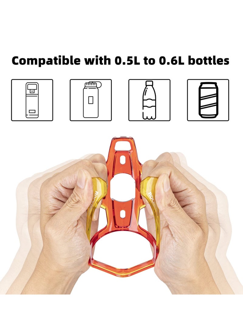 Cuken - Durable Bike Water Bottle Holder Ultra-Light with Screws Tool, Universal Cup Holder Rack for MTB Road( Red and Yellow) - Image 1