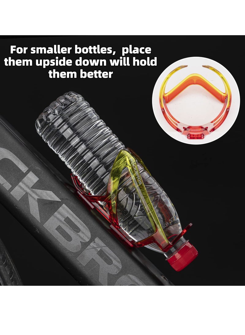 Cuken - Durable Bike Water Bottle Holder Ultra-Light with Screws Tool, Universal Cup Holder Rack for MTB Road( Red and Yellow) - Image 1