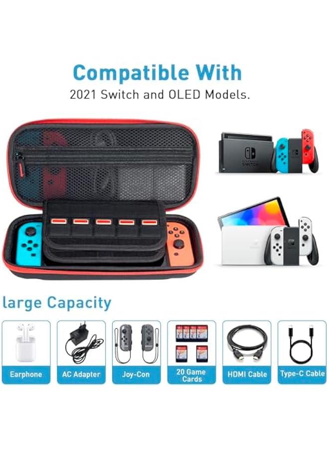 Switch Case, Compatible With Nintendo Switch Oled Case, Classic Switch Oled Carrying Case, Portable Switch Oled Carrying Case for Nintendo, Multi Card Slot High Capacity Switch Traveling Case - Image 2