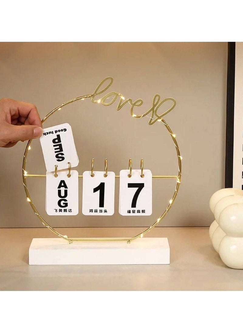 Metal desk calendar and wooden base White for office, home and kitchen decor - pzsku/ZAE5A6E15D0547DE41637Z/45/_/1724068133/9f25f466-ccad-40d2-ac43-96bb3e507d4f