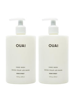 Ouai OUAI Hand Wash Full Size - Liquid Hand Soap with Jojoba, Avocado, & Rose Hip Oil for Replenished Skin - Gentle Exfoliating Bathroom + Kitchen Hand Soap - (2 Pack, 16 Fl Oz Each) 
