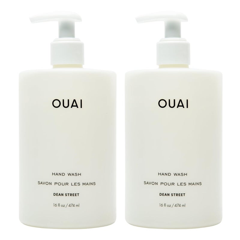 Ouai OUAI Hand Wash Full Size - Liquid Hand Soap with Jojoba, Avocado, & Rose Hip Oil for Replenished Skin - Gentle Exfoliating Bathroom + Kitchen Hand Soap - (2 Pack, 16 Fl Oz Each)